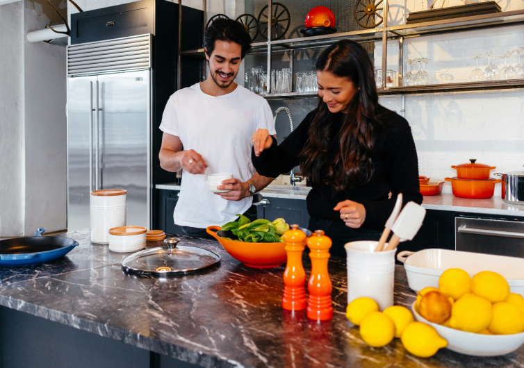 Couple cooking